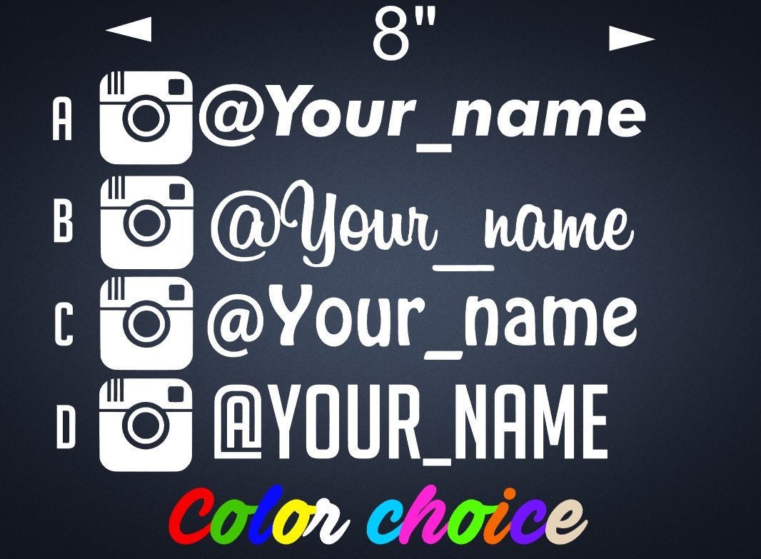 Instagram Benutzername Aufkleber 4 x instagram 8 benutzer namen personalisiert vinyl Instagram Benutzername Aufkleber 4 x instagram 8 benutzer namen personalisiert vinyl