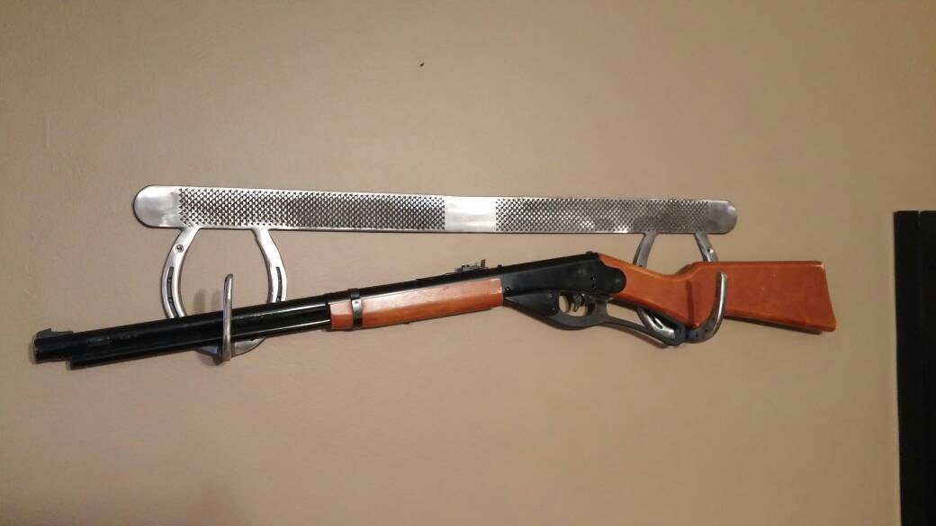 Horseshoe and Rasp Gun Rack