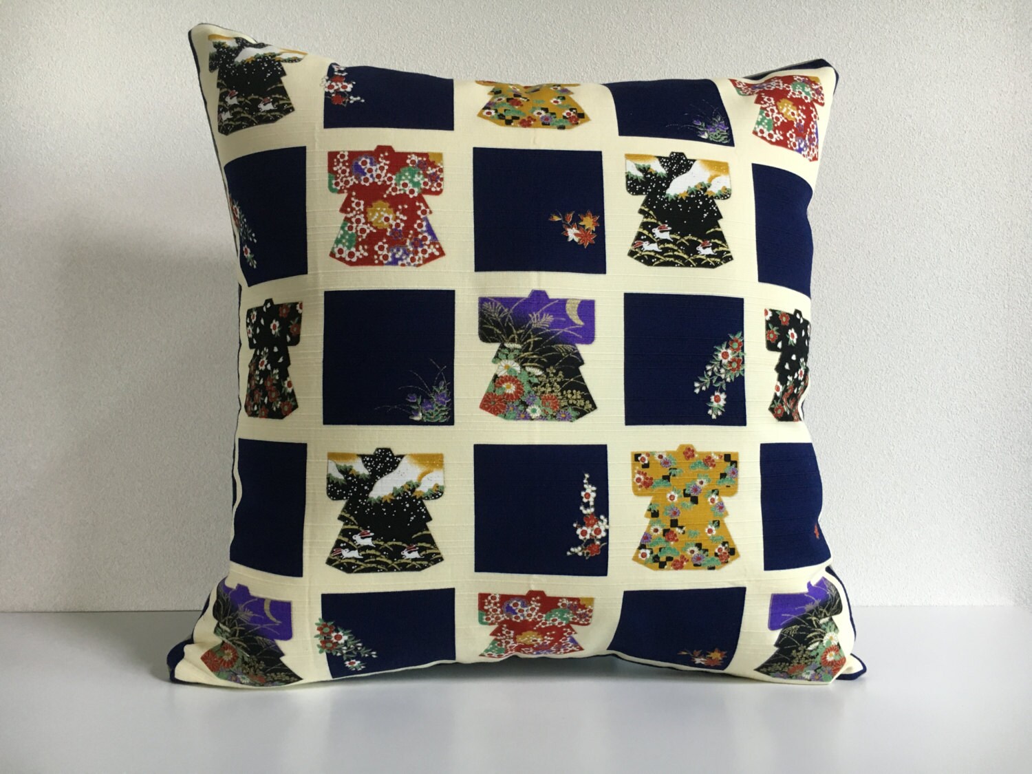Japanese Fabric Pillow 266 decorative pillow by KyotoZakka