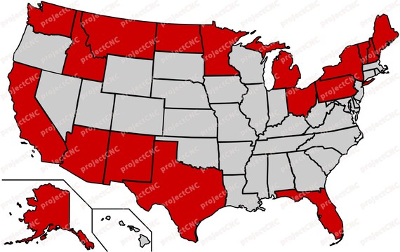 Every state are separated USA 50 United States cnc Cut File