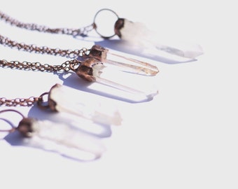 Crystal Necklace - Quartz Crystal Necklace - Crystal Quartz Necklace - Crystal Point Necklace