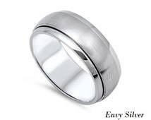Mens 8mm Wedding Band In Stainless Steel - Foto 11