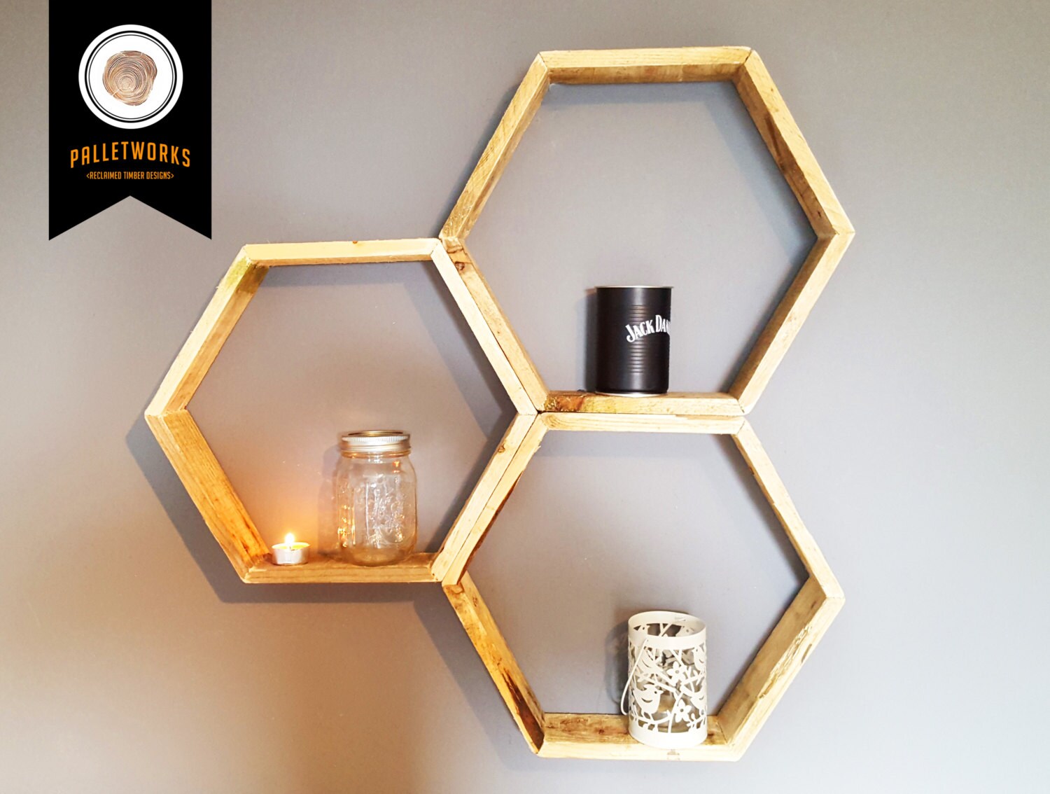 Hexagonal Shelf // Reclaimed Shelf. by PalletWorksUK