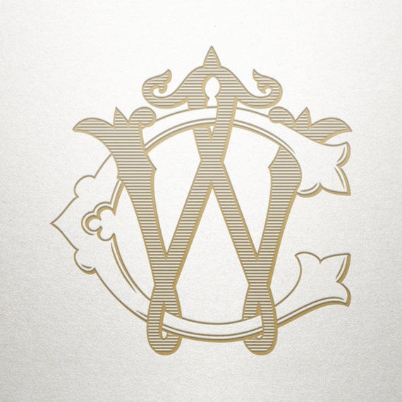 Wedding Monogram Logo CW WC Monogram Logo Digital
