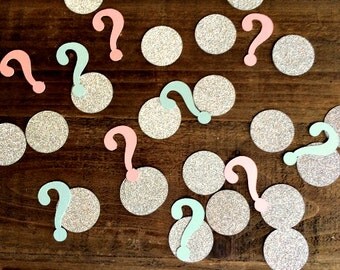 Gender Reveal Confetti. Silver Pink and Blue. Pink or Blue. Boy or Girl. He or She. Gender Reveal Decorations. Gender Reveal Party.