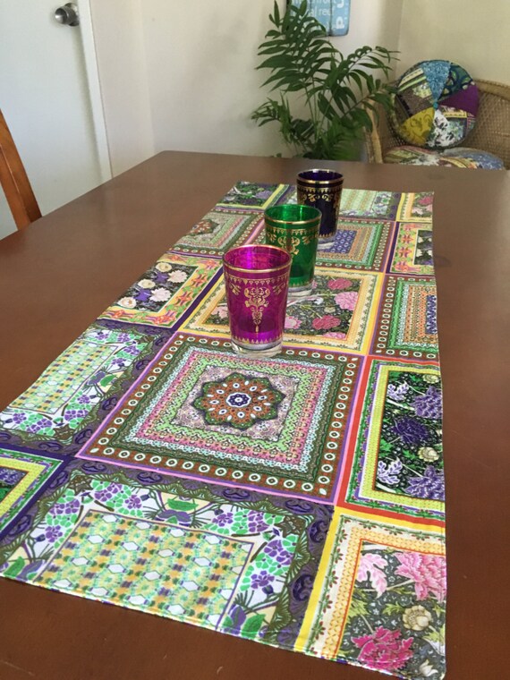 Boho Table Runner Reversible Bohemian Gypsy Free Spirit