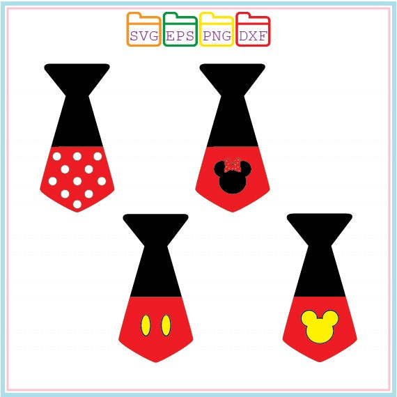 Mickey And Minnie Mouse Tie Svg Dxf Png by SVGFILESDESIGNS on Etsy