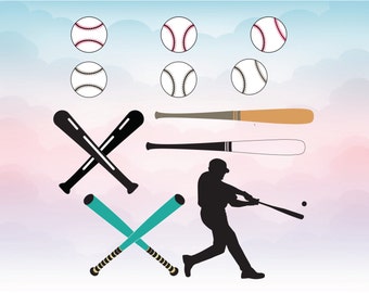 Baseball Elements SVG Cutting Template, Clip Art File for Commercial and Personal Use, Vector Art file for Cricut, SCAL, Cameo, Sizzix vinyl