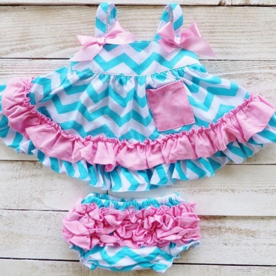 Baby Gift Baby Girl Outfit Swing Top Set by MoxieGirlBoutique