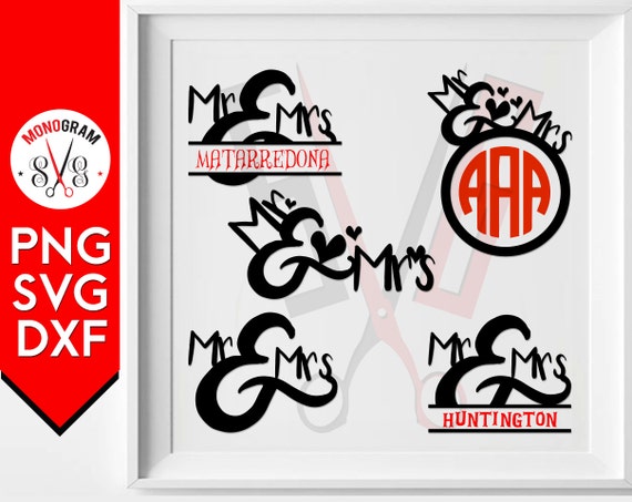 Download Mr Mrs SVG/ Mr and Mrs/ Round Monogram/ Split by monogramsvg