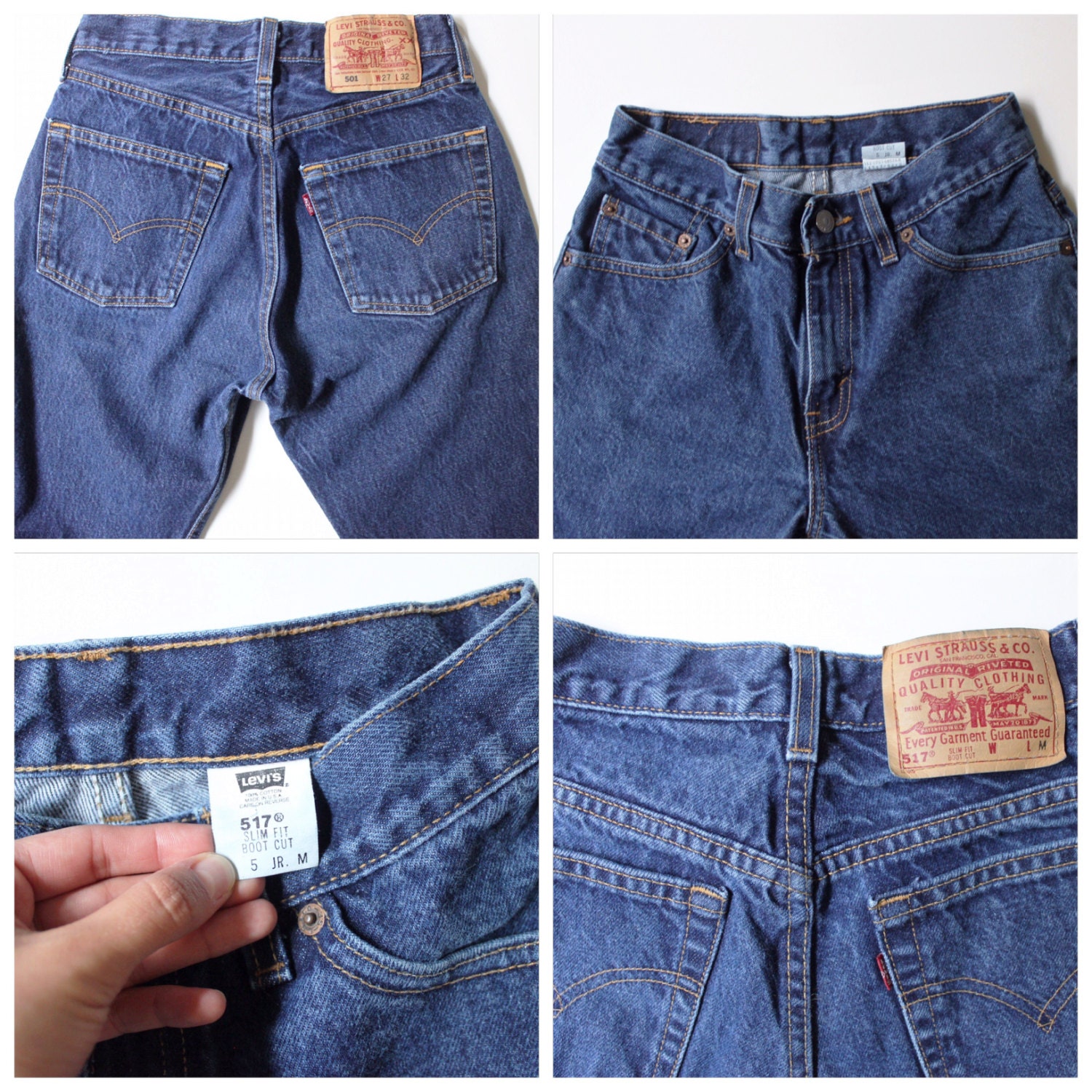 Vintage Levi's 517 Denim Jeans 25.5 Levi's Dark