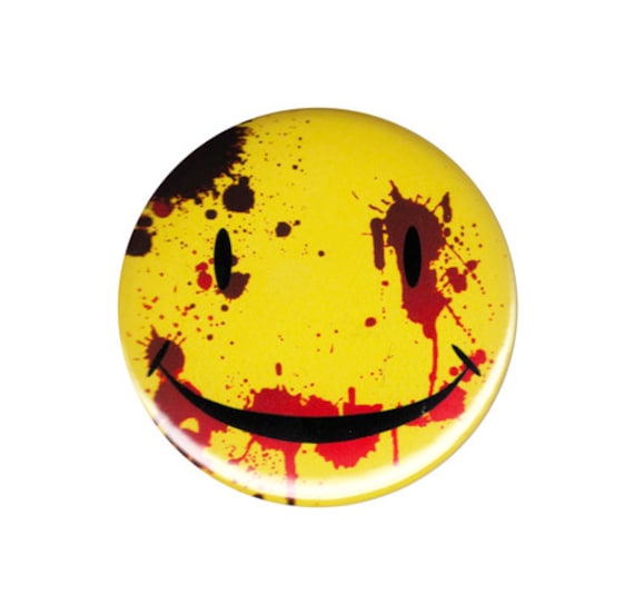 Bloody Face Smiley Button Badge Pin