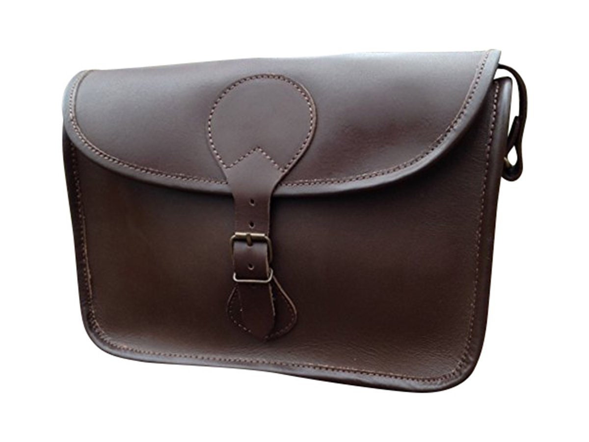 Hand Made Real Leather Cartridge Bag Satchel Shooting With
