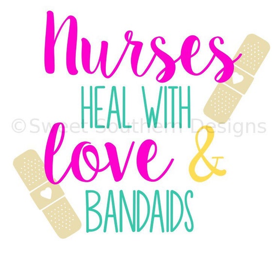 Download Nurses heal with love and bandaids SVG instant download design