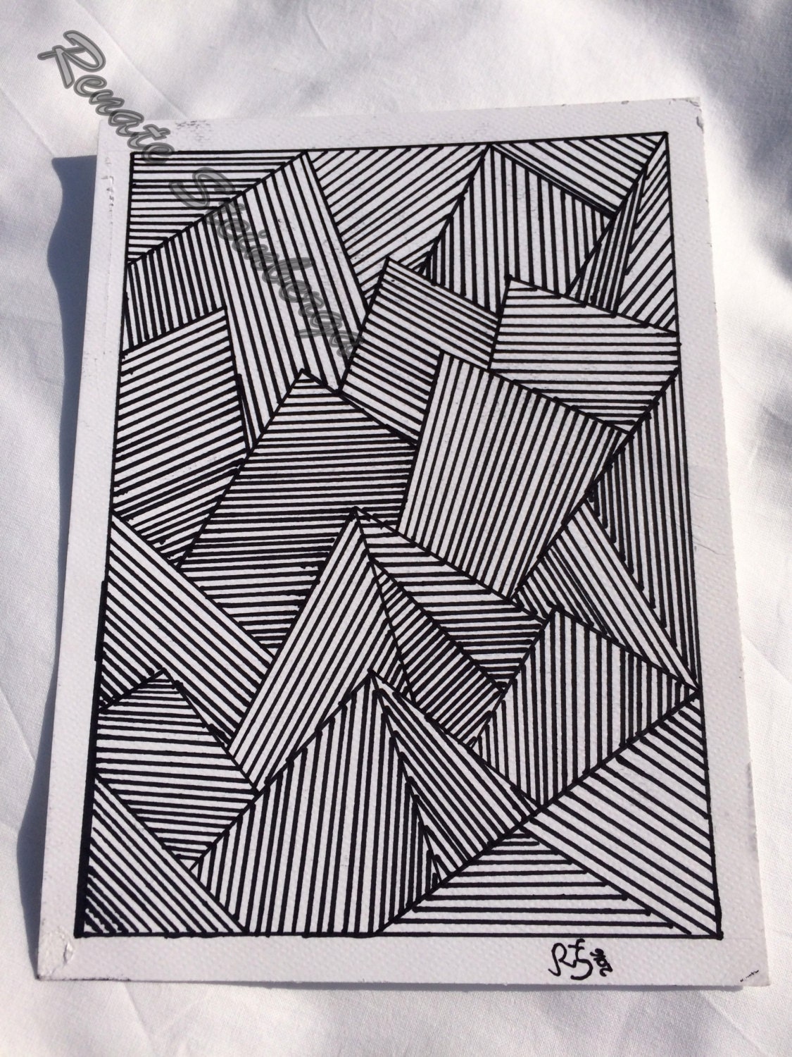 Sharpie art Abstract art Line art Original drawing 7x9 in