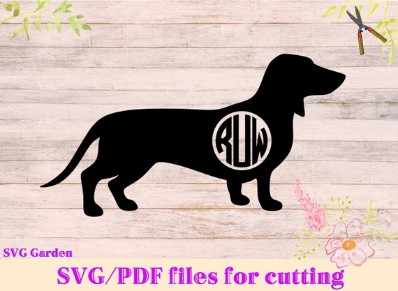 Download Dachshund SVG file Circle Monogram SVG frame for Cricut and