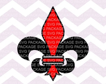 SVG Cutting File, Fleur-de-lis svg, Fleur-de-lis clipart, New Orleans SVG, red and black Clipart, Clipart, Cutting file for Silhouette,