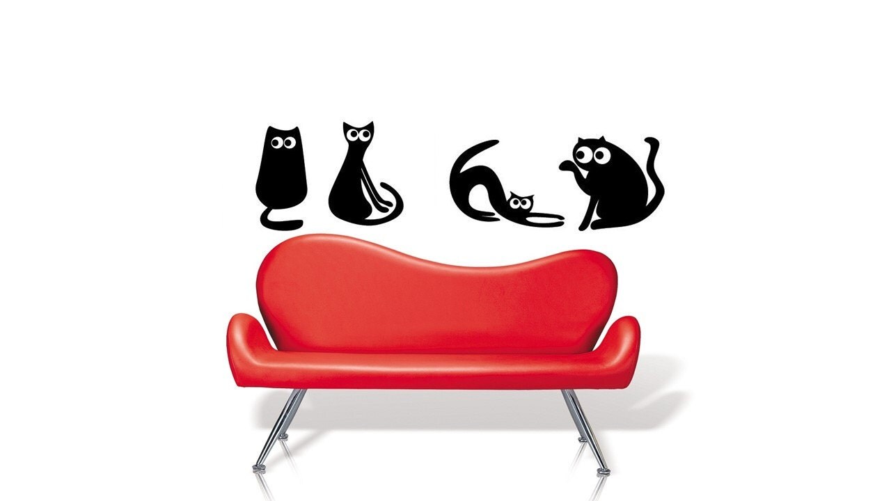 Cats vinyl Wall Art sticker decal graphics decor home