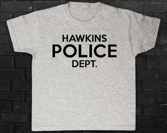 Hawkins Police Dept. Department Stranger Things Inspired TV Show Indiana PD Children's Boys Girls T-shirt Top Tee Shirt All Sizes Cols