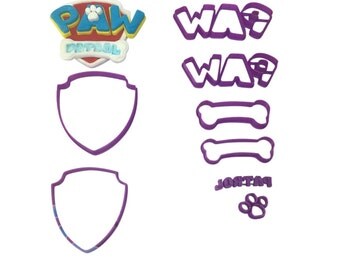 Paw Patrol Logo Cookie Fondant Cutter Birthday Cake Decorating 5cm 7cm 10cm