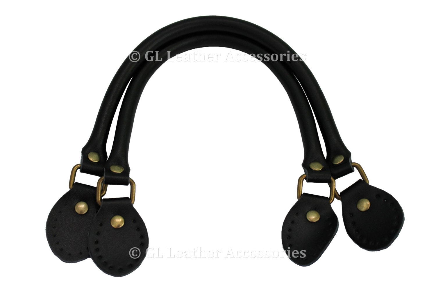 Black High Quality Leather Bag Handles 40cm 50cm 60cm 1