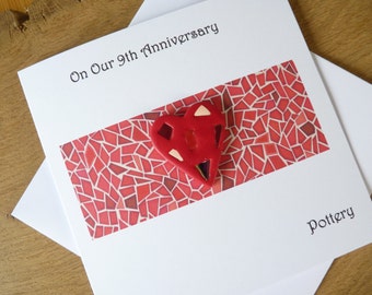 9th wedding anniversary card pottery ninth anniversary gift
