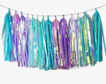 Mermaid Party | Tassle garland | Mermaid birthday | under the sea party | little mermaid party | mermaid decorations |