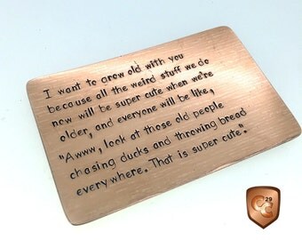 Bronze Wallet Insert Card, Boyfriend Gift, 8th Anniversary Gift, Husband Gift, Personalized, Lil Wayne, 7th Anniversary