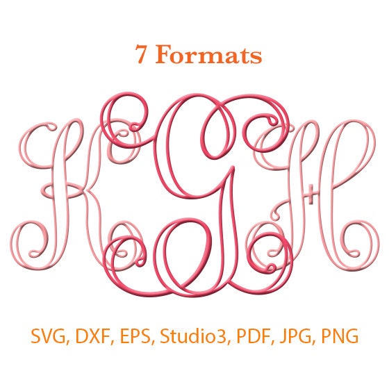 Download Interlocking Applique Monogram Font SVG Studio 3 / dfx / eps