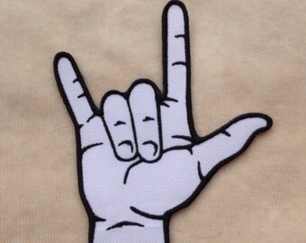 I Love You Hand Symbol Iron On Patch