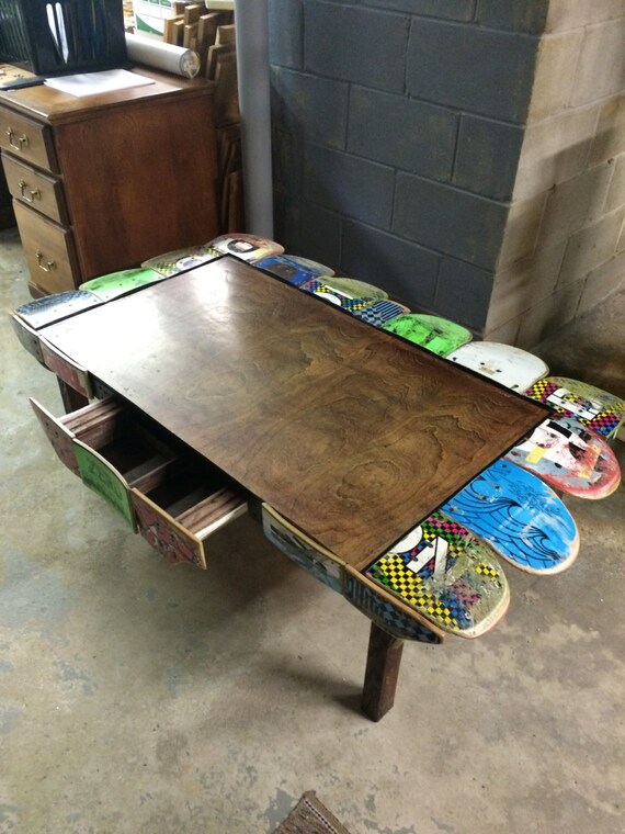 skateboard coffee table by danscustomskatestuff on etsy skateboard coffee table by danscustomskatestuff on etsy