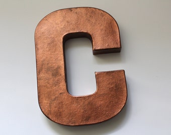 Copper Letters, Metal Letters, Rusty Metal Letters, Industrial Decor, Industrial Letters, Kitchen Letters, Kitchen Sign, Vintage Metal Signs