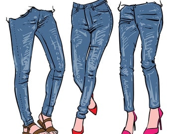 Jeans clipart | Etsy