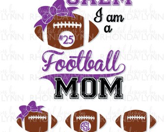 SALE! Football Mom SVG, dxf, eps, jpg, png vector cut file, Football SVG, Football Mom Frame, Football Digital Download, Football Graphic