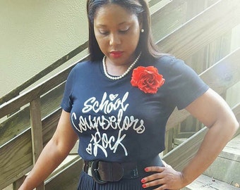 SALE•School Counselor Shirt,Rock Star School Counselor,teacher gift,tshirt,tees,gifts,sliver letters,teacher,school,school teacher,counselor