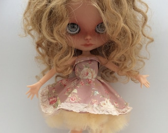 ooak Blythe doll dress / blythe dress with net underskirt / blythe doll outfit / clothes / for pure neemo s body or standard takara body