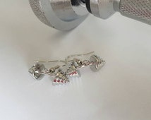 3 Pairs Stainless Steel Star, YingYang, Cross & Dumbbell Stud Earrings Set