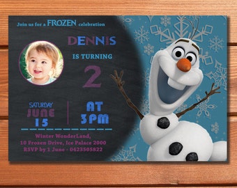 Disney FROZEN INVITATION for BOYS Olaf Personalized Custom Birthday Party Invites Party Supplies Printable Baby First Birthday Party Invite