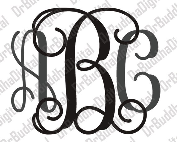 Download Sale! Interlocking Vine Monogram Font SVG Collection - Interlocking Vine DXF - Letter Clipart ...