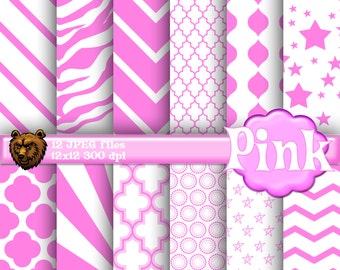 pink digital paper, pink background, pink scrapbook paper