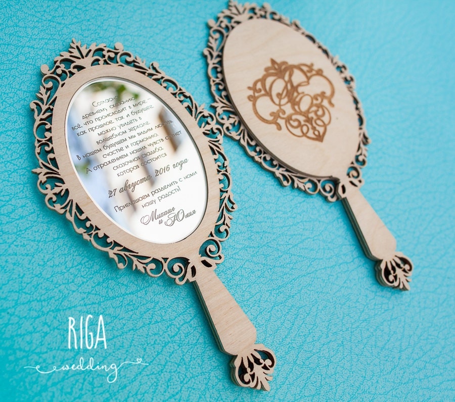 Mirror Wedding Invitation by RigaWedding on Etsy