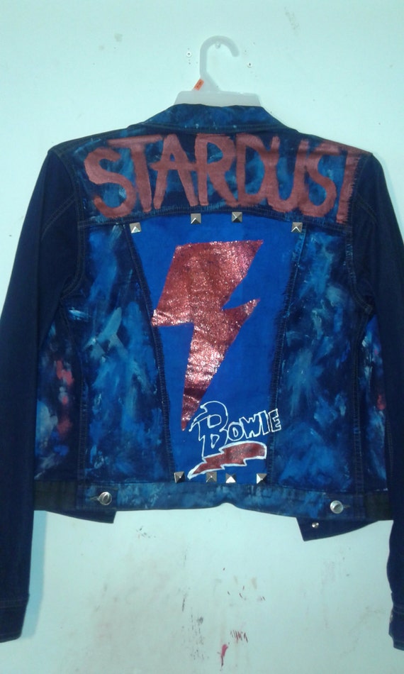 SALE Upcycled Denim David Bowie Ziggy Stardust Jacket