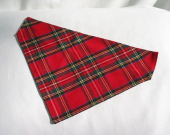 Royal Stewart Tartan Kerchief, Christmas Dog Bandana, Royal Stewart Tartan Dog Bandana, Scottish Tartan Dog Bandana, Christmas Dog Bandana