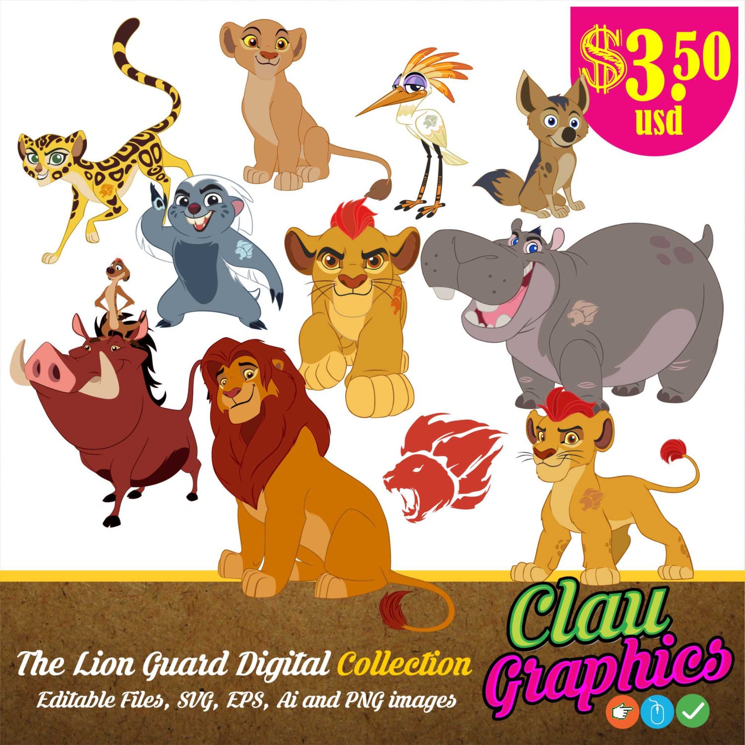 The Lion Guard Digital Drawing Receive the editable files on