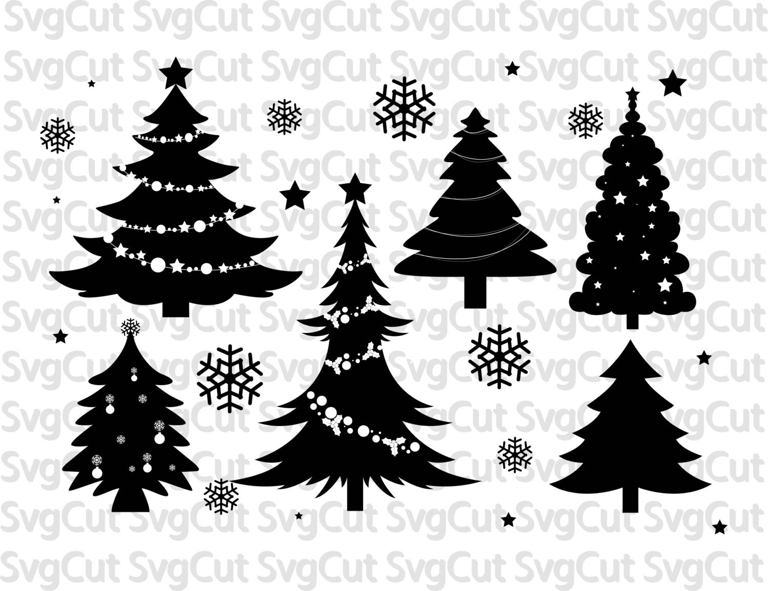 Download Christmas Tree SVG Cut Files Christmas Monogram for Vinyl