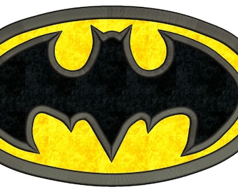 Batman Logo Applique Machine Embroidery Design 3 sizes Instant Download
