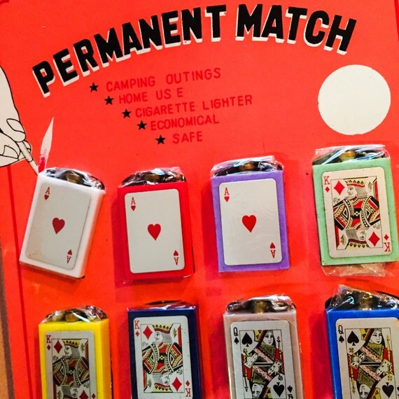 12pcs VINTAGE LIGHTER DISPLAY Novelty Permanent Match Japan
