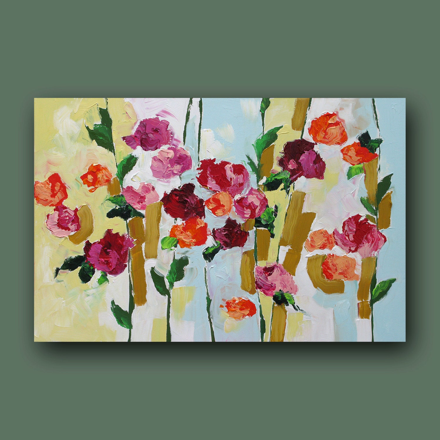 Floral Painting Landscape Original Wall Decor by LindaMonfort