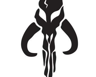 Mandalorian skull decal, Star Wars, car decal, window decal, cup decal, wall art