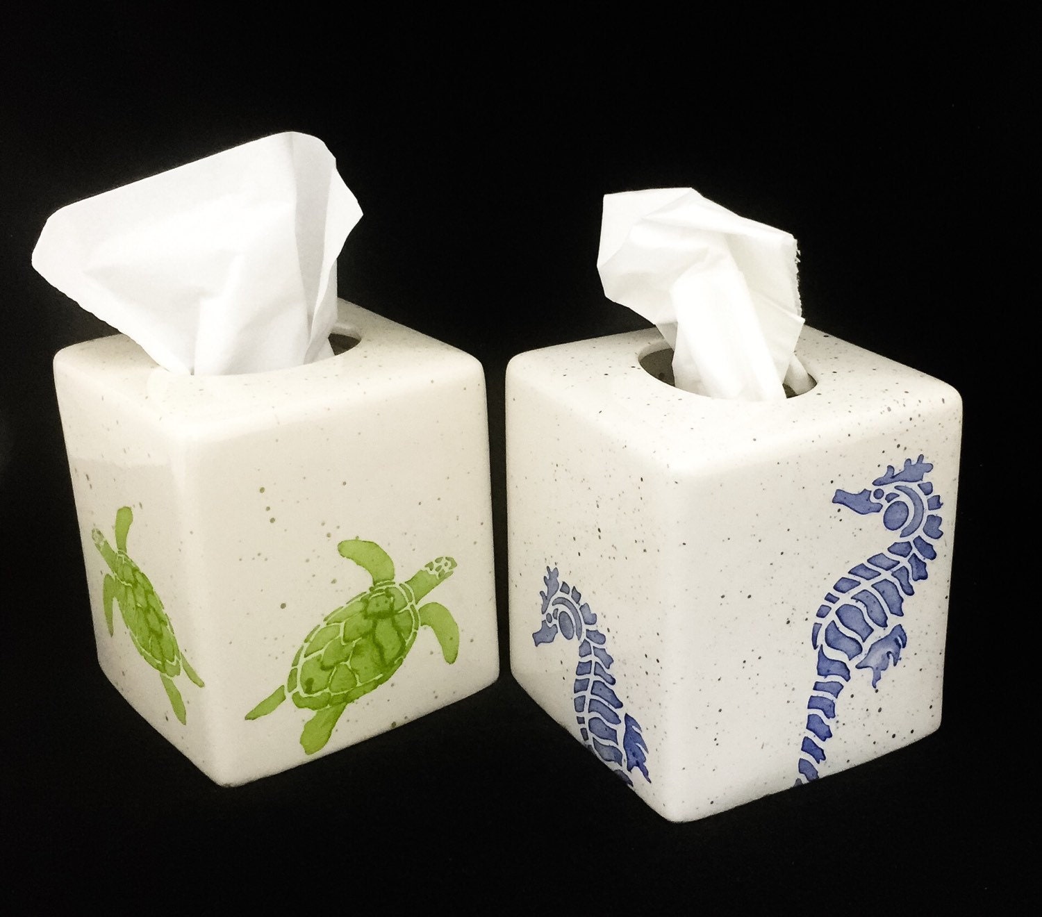 Tissue Box. Sea Turtle Tissue Box Ceramic Pottery. Sea.